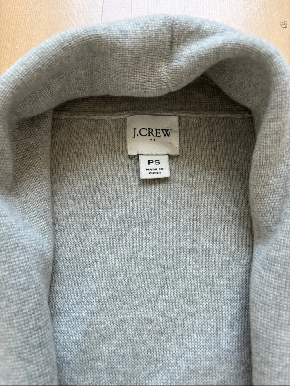 J. Crew Heather Gray Open-Front Shawl Collar Cardigan - Petite Small